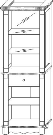 Шкаф с витриной 2Д1Я Баккара КМК 0441.8